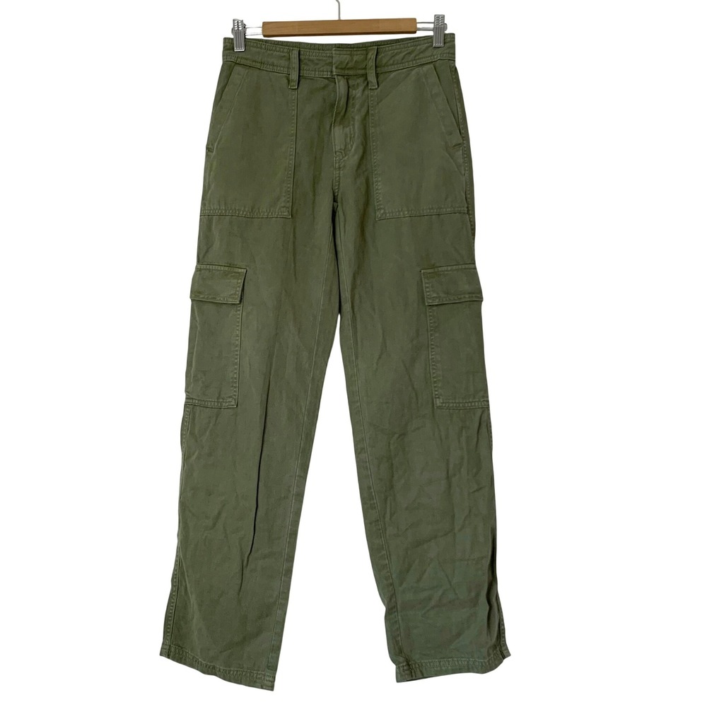 American Eagle Cargo Pants Womens 00 Green Ex-Boyfriend Utility Gorpcore Baggy